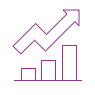  zigzag right upward arrow above bar graph icon